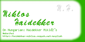 miklos haidekker business card